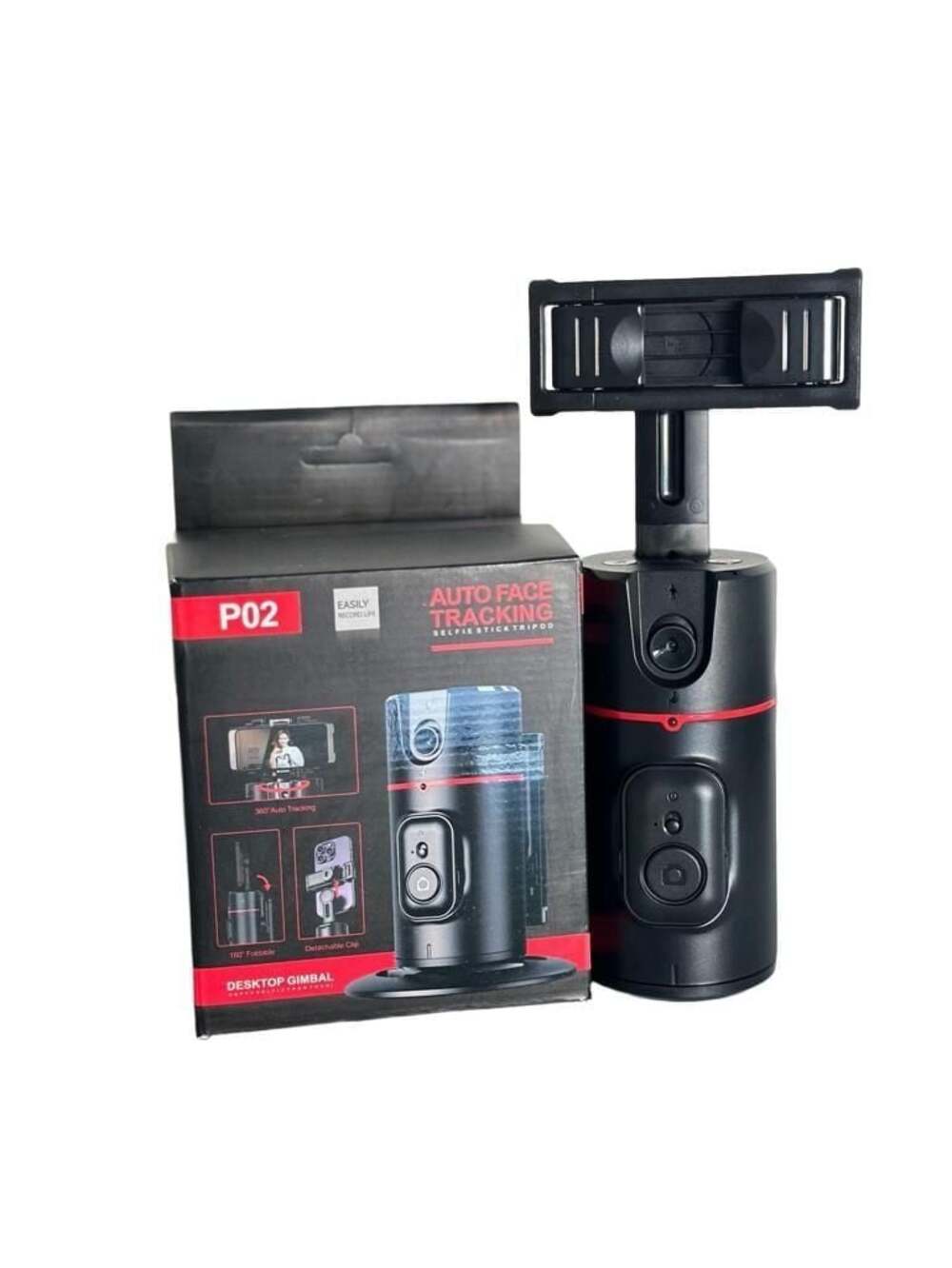 Auto Face Tracking Gimbal Smart Phone Holder Selfie Stick Tripod - Black
